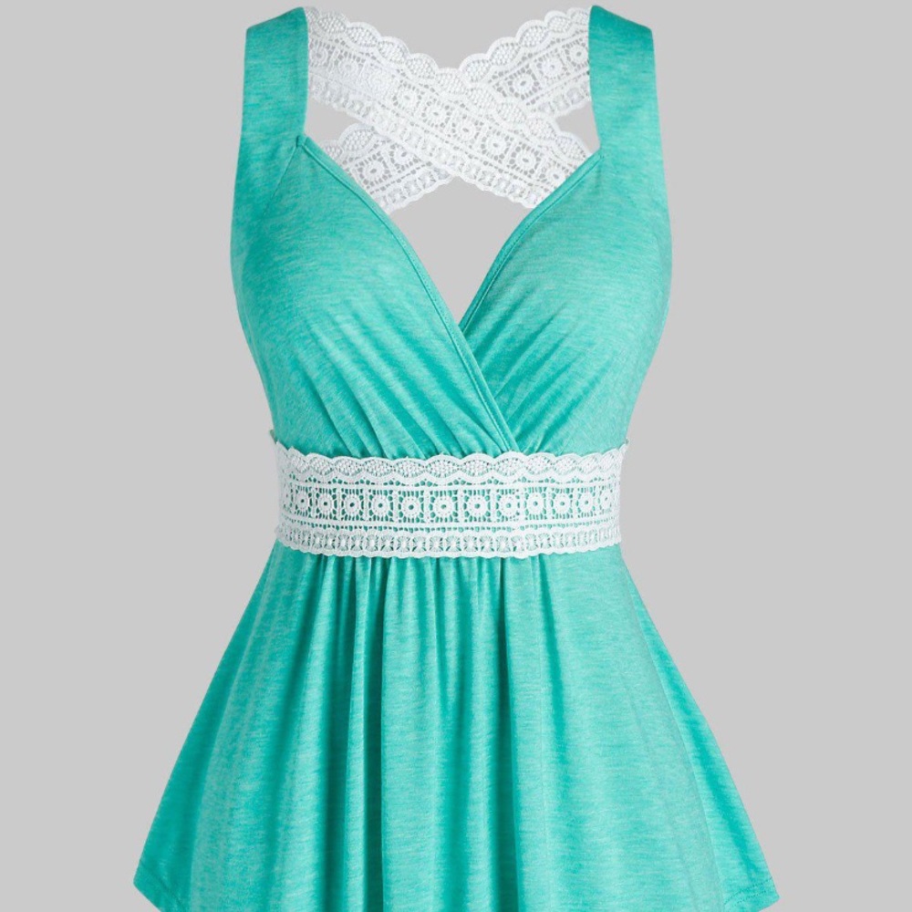 Lace guipure crisscross tank top from Rosegal